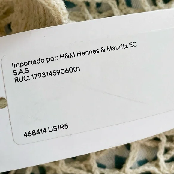 NWT H&M Natural Cotton Mesh Net Market Tote Bag Cream Eco conscious Shopping - Picture 8 of 8